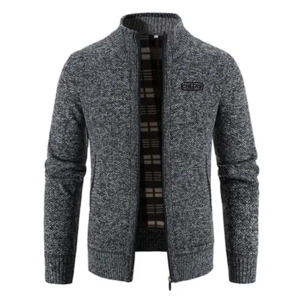 Autumn Winter Men's Jacket Slim Fit Stand Collar Zipper