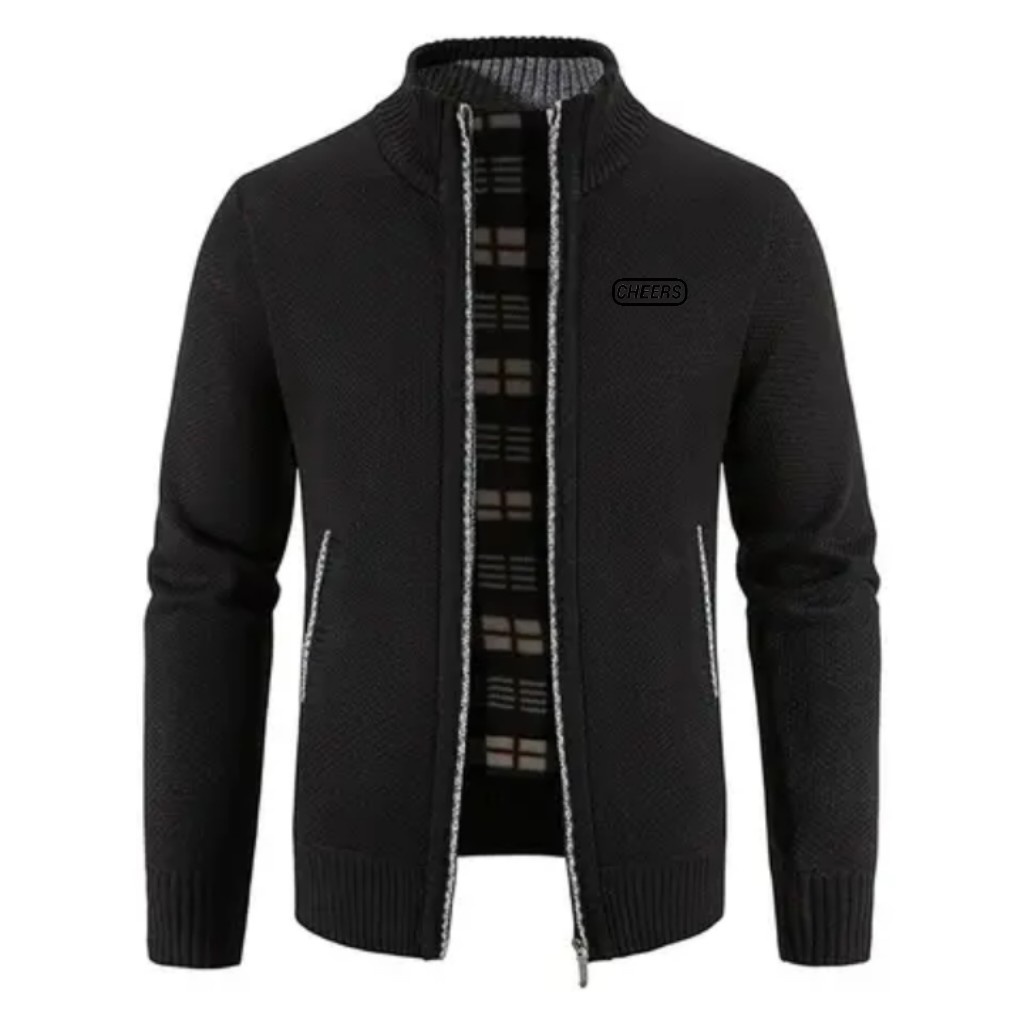 Autumn Winter Men's Jacket Slim Fit Stand Collar Zipper