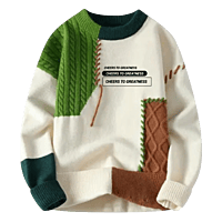 Autumn Winter Round Neck Men's Sweater Loose Fit