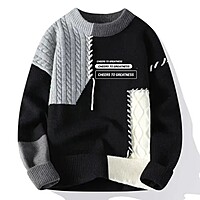 Autumn Winter Round Neck Men's Sweater Loose Fit