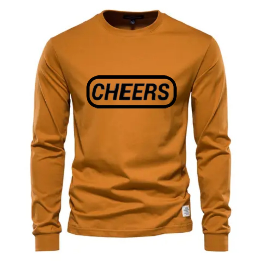 Cheers Streetwear Men's Fit Long Sleeve 100% Cotton