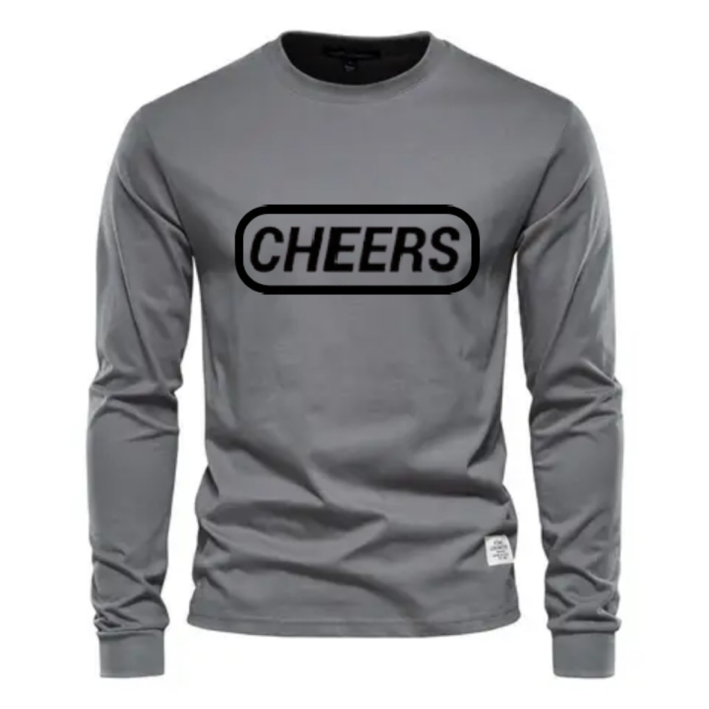 Cheers Streetwear Men's Fit Long Sleeve 100% Cotton