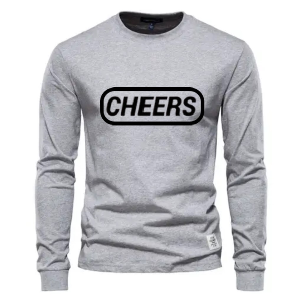 Cheers Streetwear Men's Fit Long Sleeve 100% Cotton