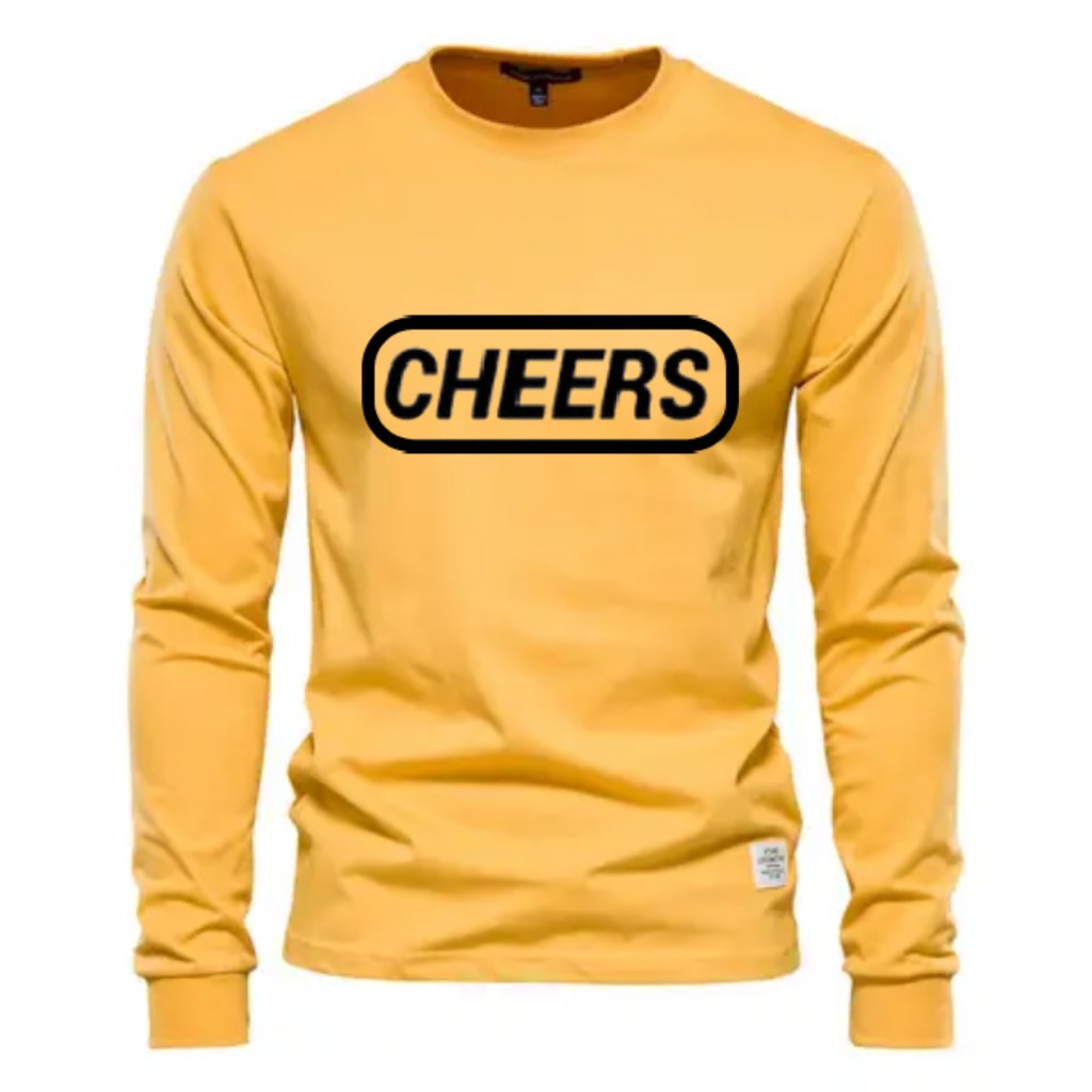 Cheers Streetwear Men's Fit Long Sleeve 100% Cotton