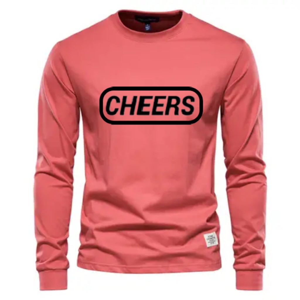 Cheers Streetwear Men's Fit Long Sleeve 100% Cotton