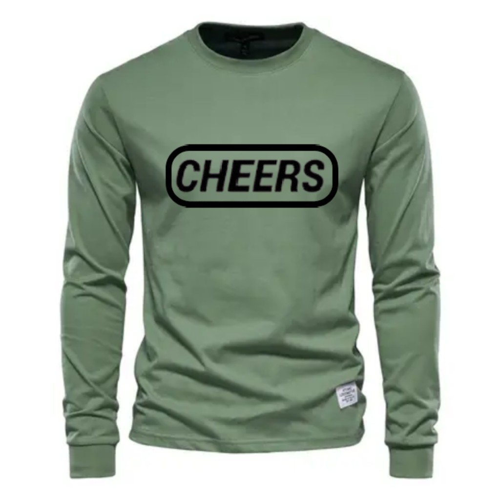 Cheers Streetwear Men's Fit Long Sleeve 100% Cotton