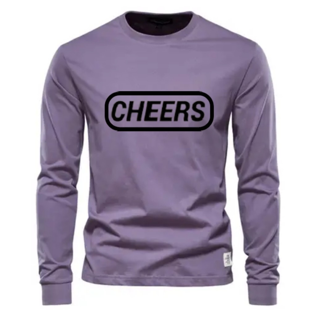 Cheers Streetwear Men's Fit Long Sleeve 100% Cotton