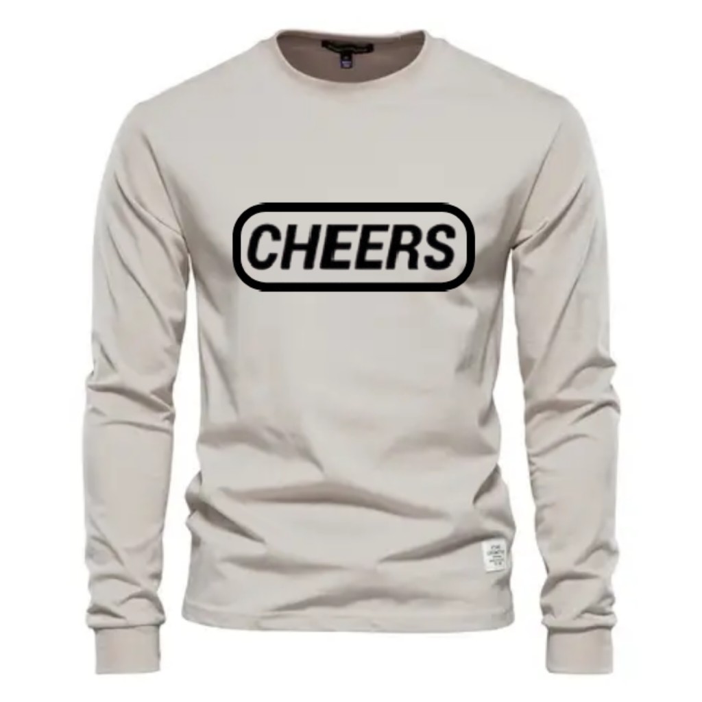 Cheers Streetwear Men's Fit Long Sleeve 100% Cotton