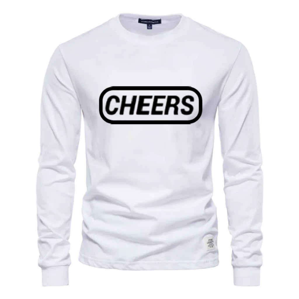 Cheers Streetwear Men's Fit Long Sleeve 100% Cotton