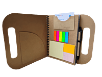 Writing buddy: Diary with pen, wallet, sticky pads and carrying handle