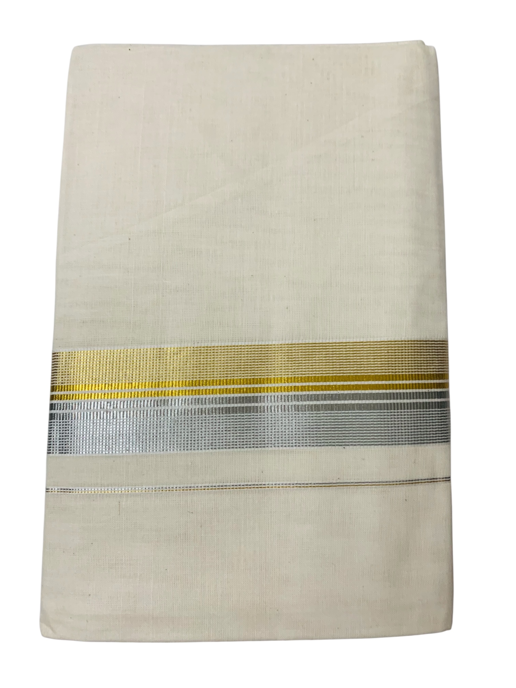 Kuthampully Men's Kerala Kasavu Dhothi Cotton | Golden Kerala Kasavu Mundu | Plain Cotton Dhoti For Men | Traditional South Indian Kasavu Mundu | EKM-888 | Pack -1