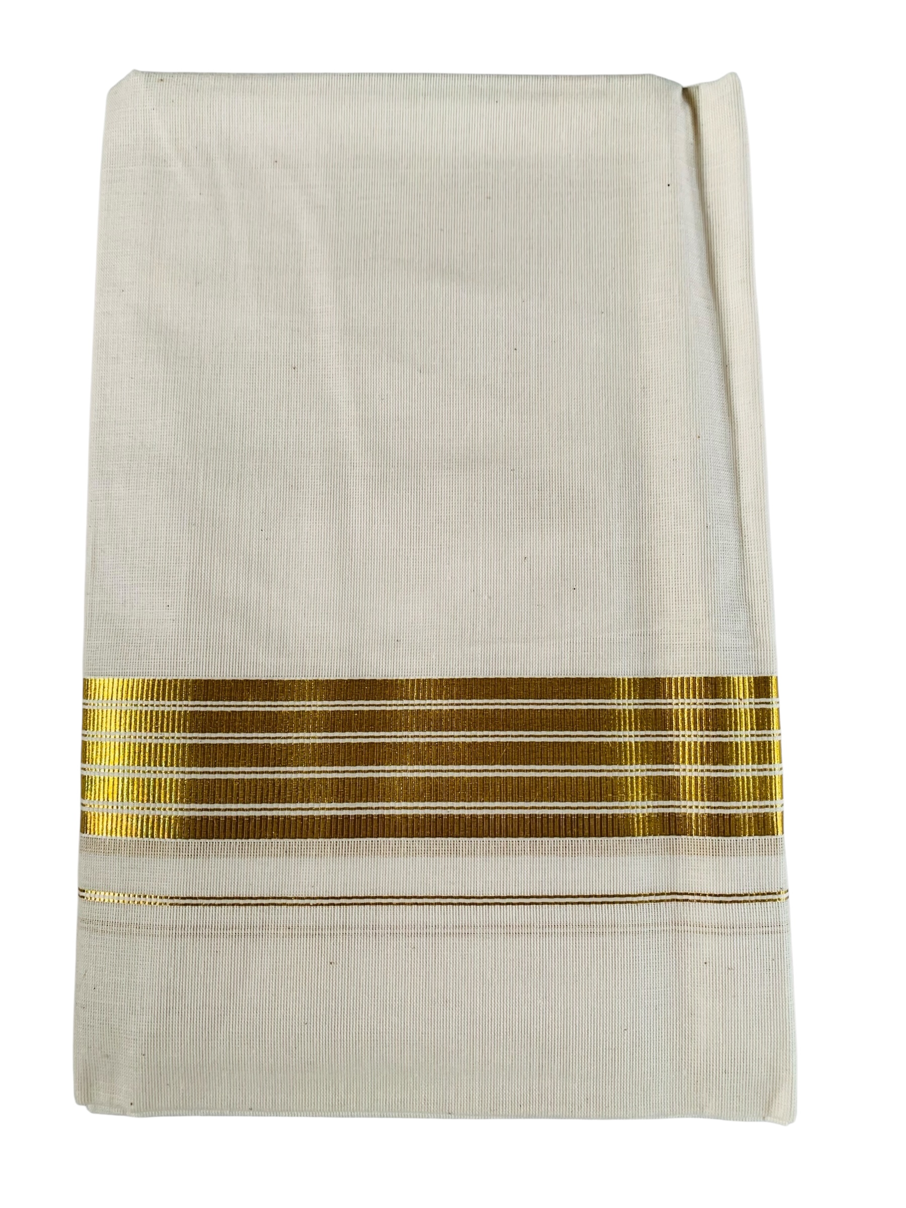 Kuthampully Men's Kerala Kasavu Dhothi Cotton | Golden Kerala Kasavu Mundu | Plain Cotton Dhoti For Men | Traditional South Indian Kasavu Mundu | EKM-889 | Pack -1