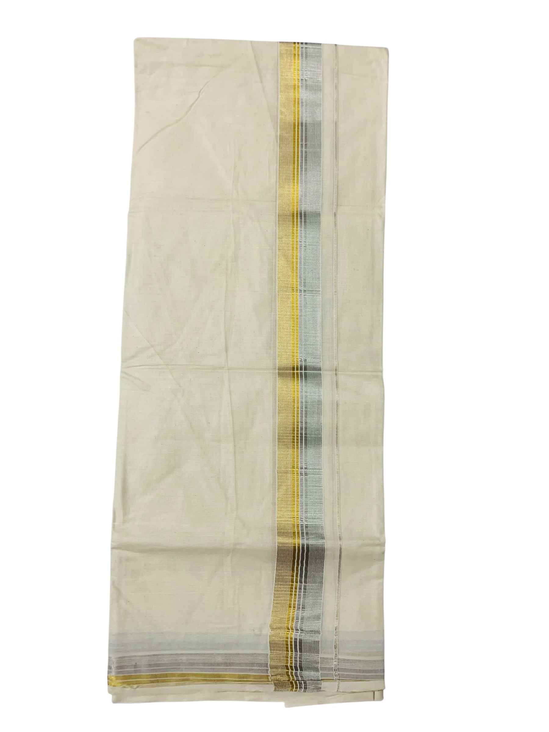 Kuthampully Men's Kerala Kasavu Dhothi Cotton | Golden Kerala Kasavu Mundu | Plain Cotton Dhoti For Men | Traditional South Indian Kasavu Mundu | EKM-888 | Pack -1