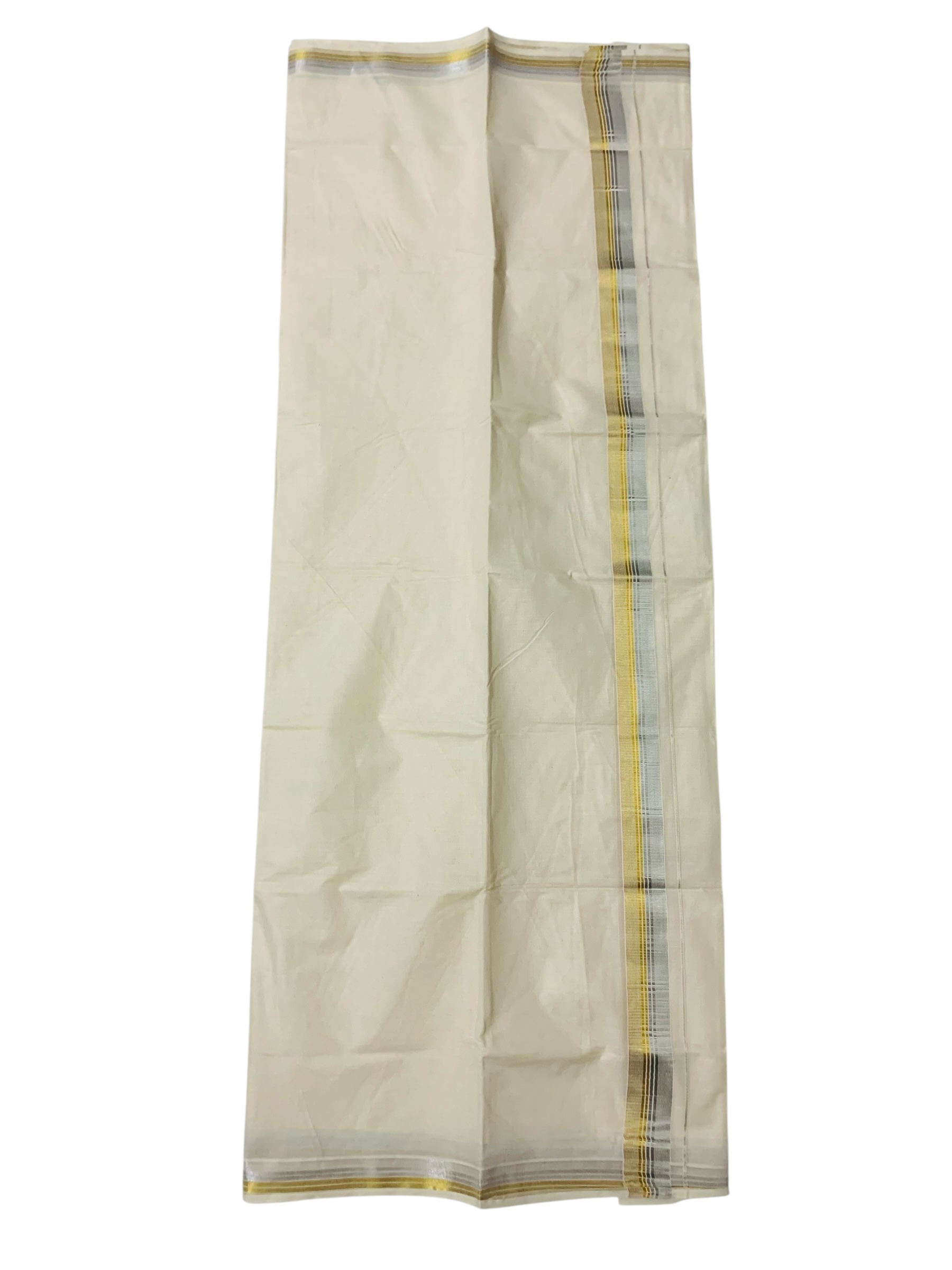 Kuthampully Men's Kerala Kasavu Dhothi Cotton | Golden Kerala Kasavu Mundu | Plain Cotton Dhoti For Men | Traditional South Indian Kasavu Mundu | EKM-888 | Pack -1