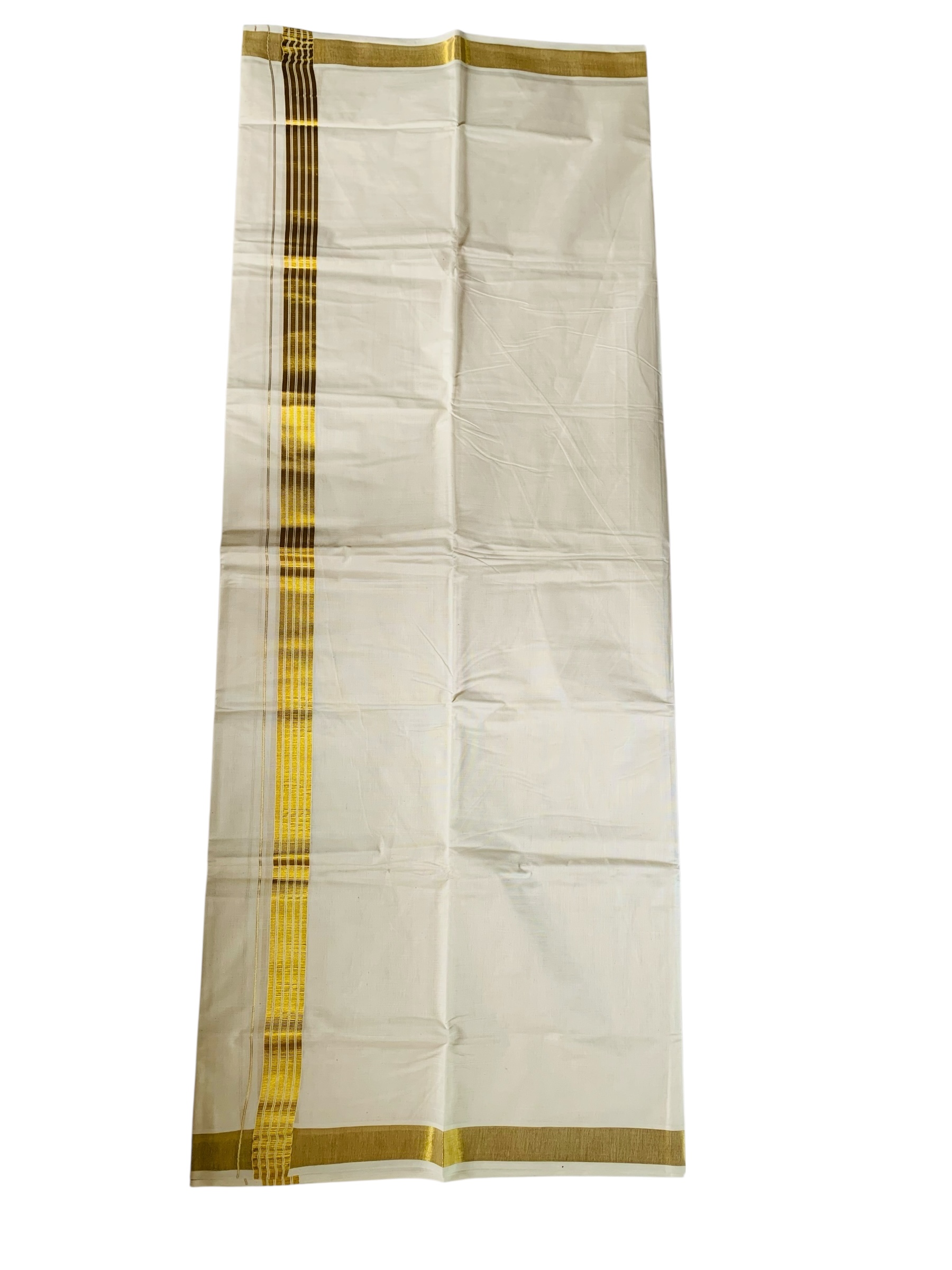 Kuthampully Men's Kerala Kasavu Dhothi Cotton | Golden Kerala Kasavu Mundu | Plain Cotton Dhoti For Men | Traditional South Indian Kasavu Mundu | EKM-889 | Pack -1