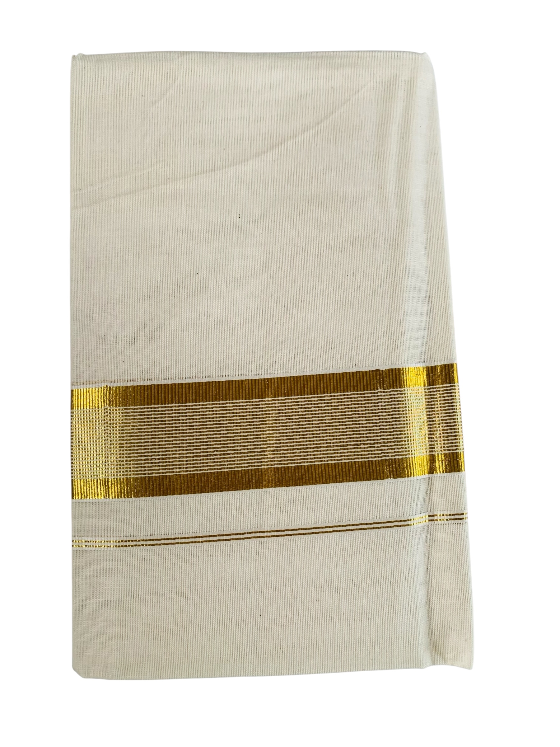 Kuthampully Men's Kerala Kasavu Dhothi Cotton | Golden Kerala Kasavu Mundu | Plain Cotton Dhoti For Men | Traditional South Indian Kasavu Mundu | EKM-890 | Pack -1
