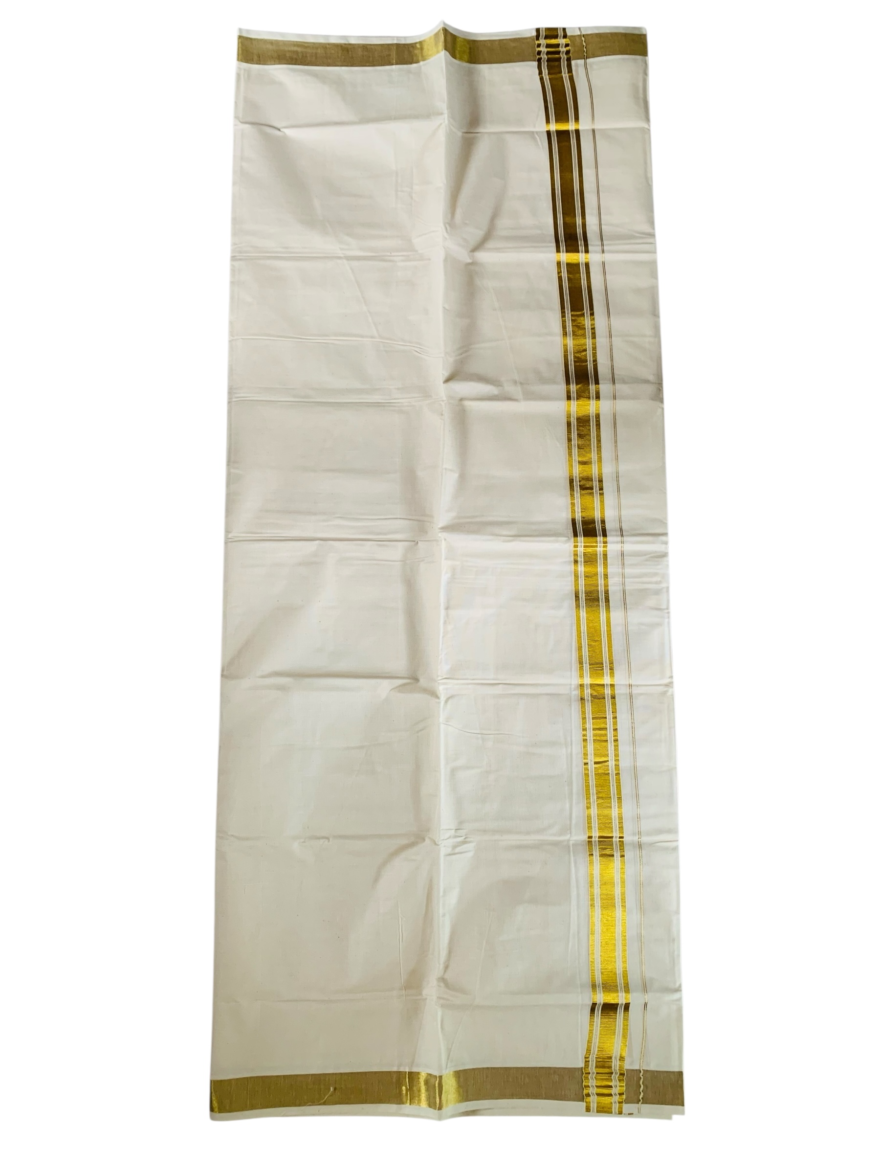 Kuthampully Men's Kerala Kasavu Dhothi Cotton | Golden Kerala Kasavu Mundu | Plain Cotton Dhoti For Men | Traditional South Indian Kasavu Mundu | EKM-891 | Pack -1