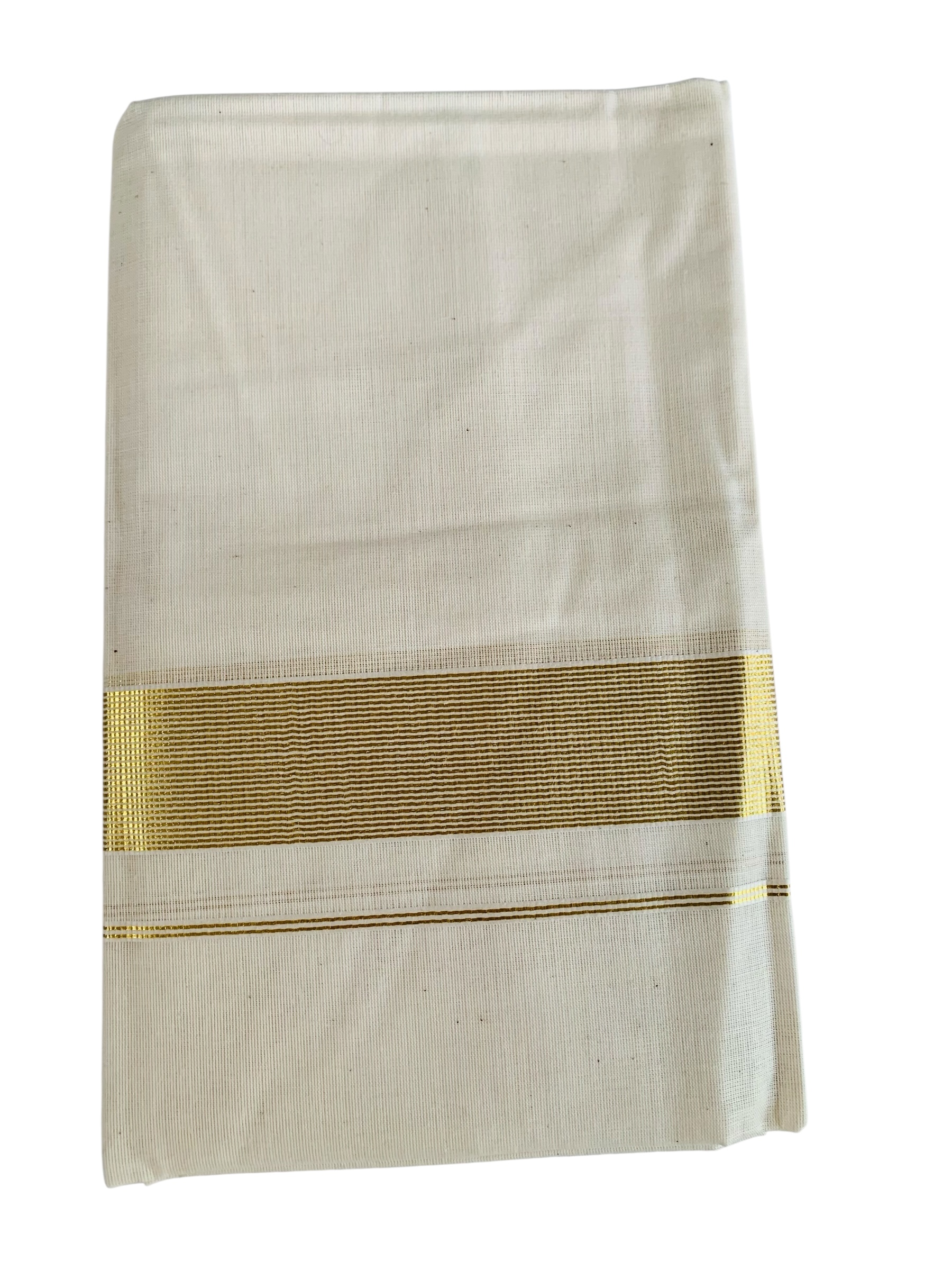 Kuthampully Men's Kerala Kasavu Dhothi Cotton | Golden Kerala Kasavu Mundu | Plain Cotton Dhoti For Men | Traditional South Indian Kasavu Mundu | EKM-892 | Pack -1