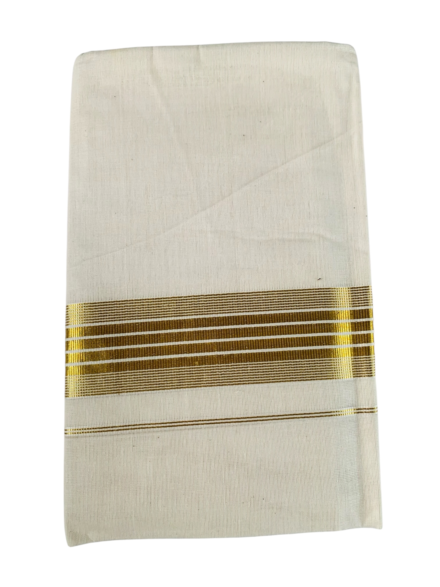 Kuthampully Men's Kerala Kasavu Dhothi Cotton | Golden Kerala Kasavu Mundu | Plain Cotton Dhoti For Men | Traditional South Indian Kasavu Mundu | EKM-893 | Pack -1