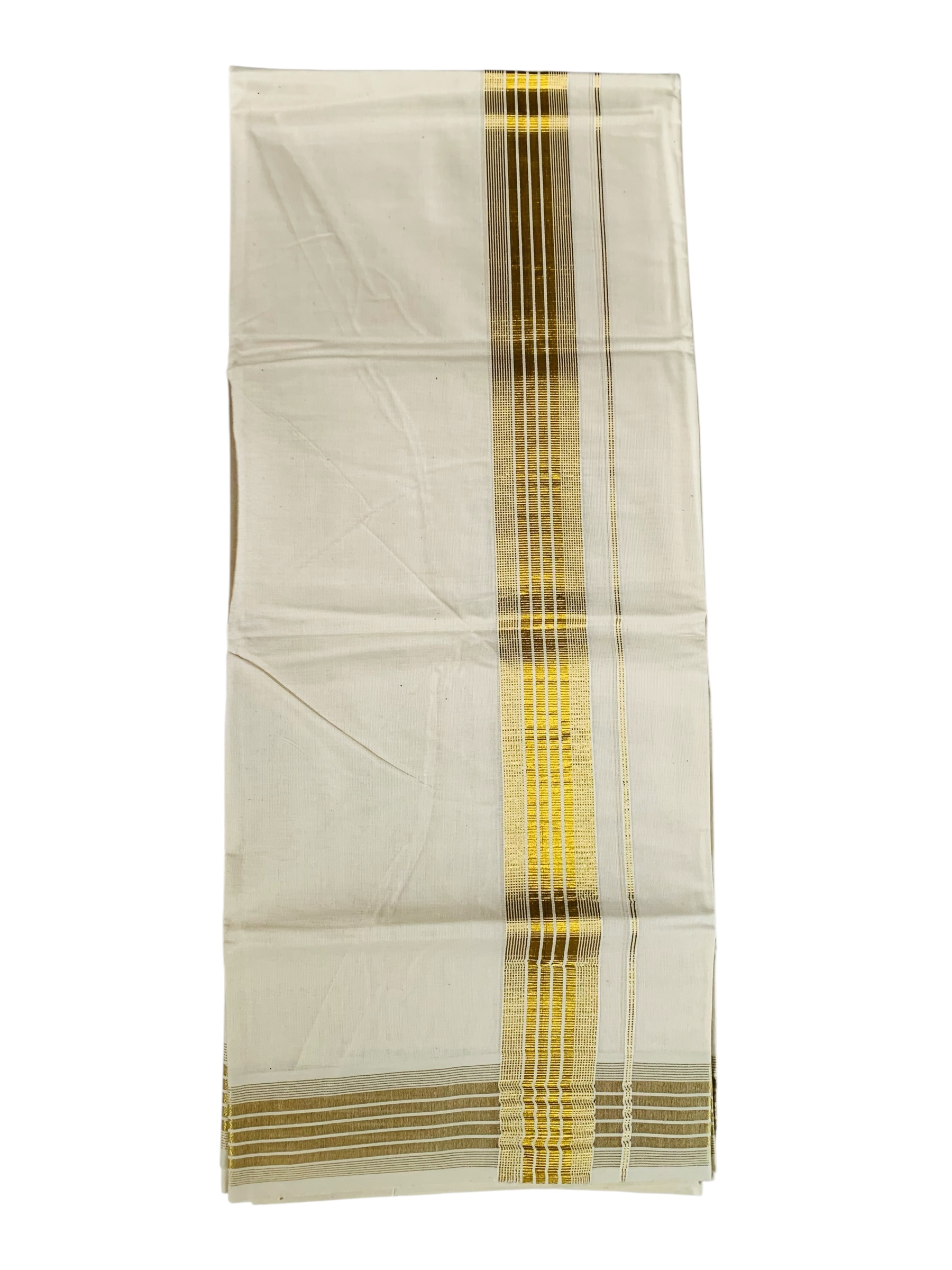 Kuthampully Men's Kerala Kasavu Dhothi Cotton | Golden Kerala Kasavu Mundu | Plain Cotton Dhoti For Men | Traditional South Indian Kasavu Mundu | EKM-893 | Pack -1