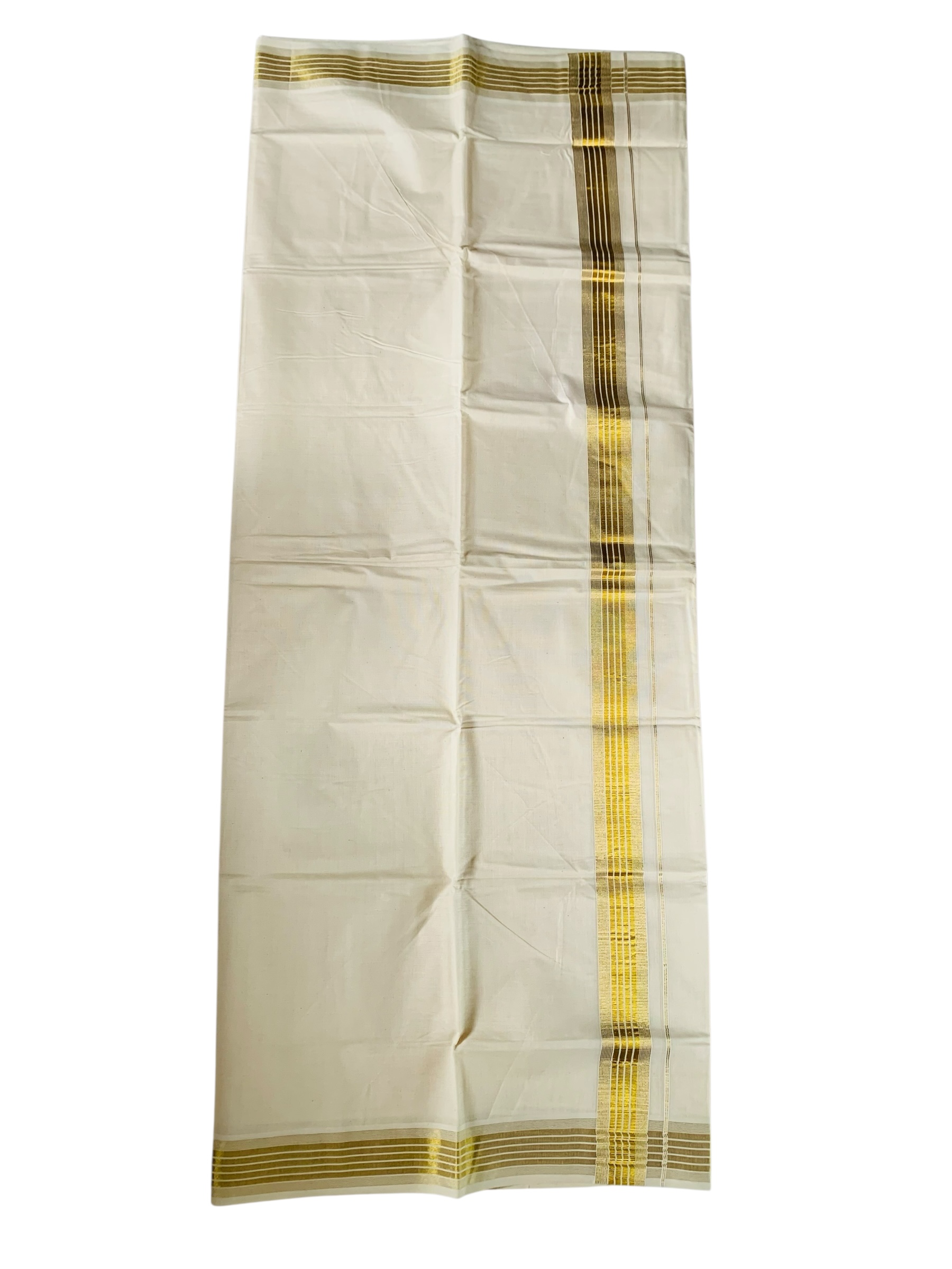 Kuthampully Men's Kerala Kasavu Dhothi Cotton | Golden Kerala Kasavu Mundu | Plain Cotton Dhoti For Men | Traditional South Indian Kasavu Mundu | EKM-893 | Pack -1