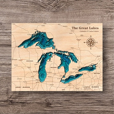 Michigan Great Lakes Multi-Layer 3D Map