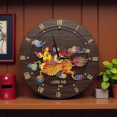 Đồng Hồ Gỗ Long Mã (Treo Tường) Đồng Hồ Gỗ Long Mã (Treo Tường)