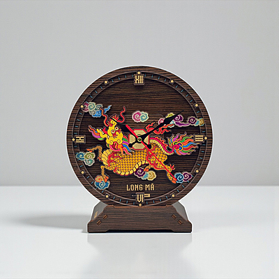 Đồng Hồ Gỗ Long Mã (Để Bàn) Đồng Hồ Gỗ Long Mã (Để Bàn)