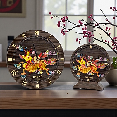 Đồng Hồ Gỗ Long Mã (Treo Tường) Đồng Hồ Gỗ Long Mã (Treo Tường)