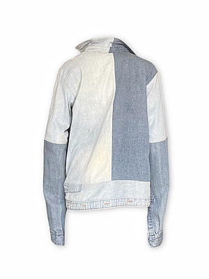 Two Toned Off Shoulder Slip Denim Shirt