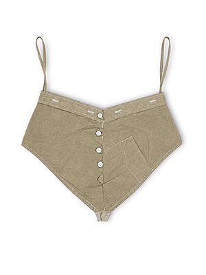 Panelled Buttoned Down Label Brief