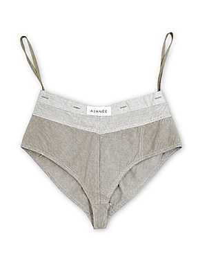 Panelled Buttoned Down Label Brief