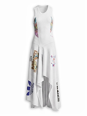 Face-Back Graphic Panel Tank Dress