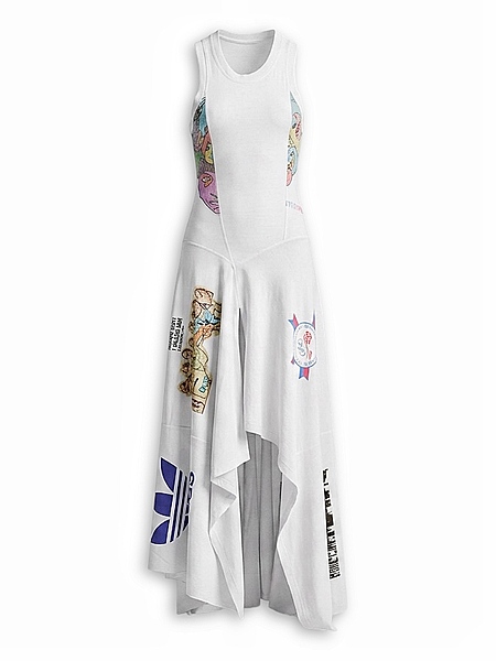 Face-Back Graphic Panel Tank Dress