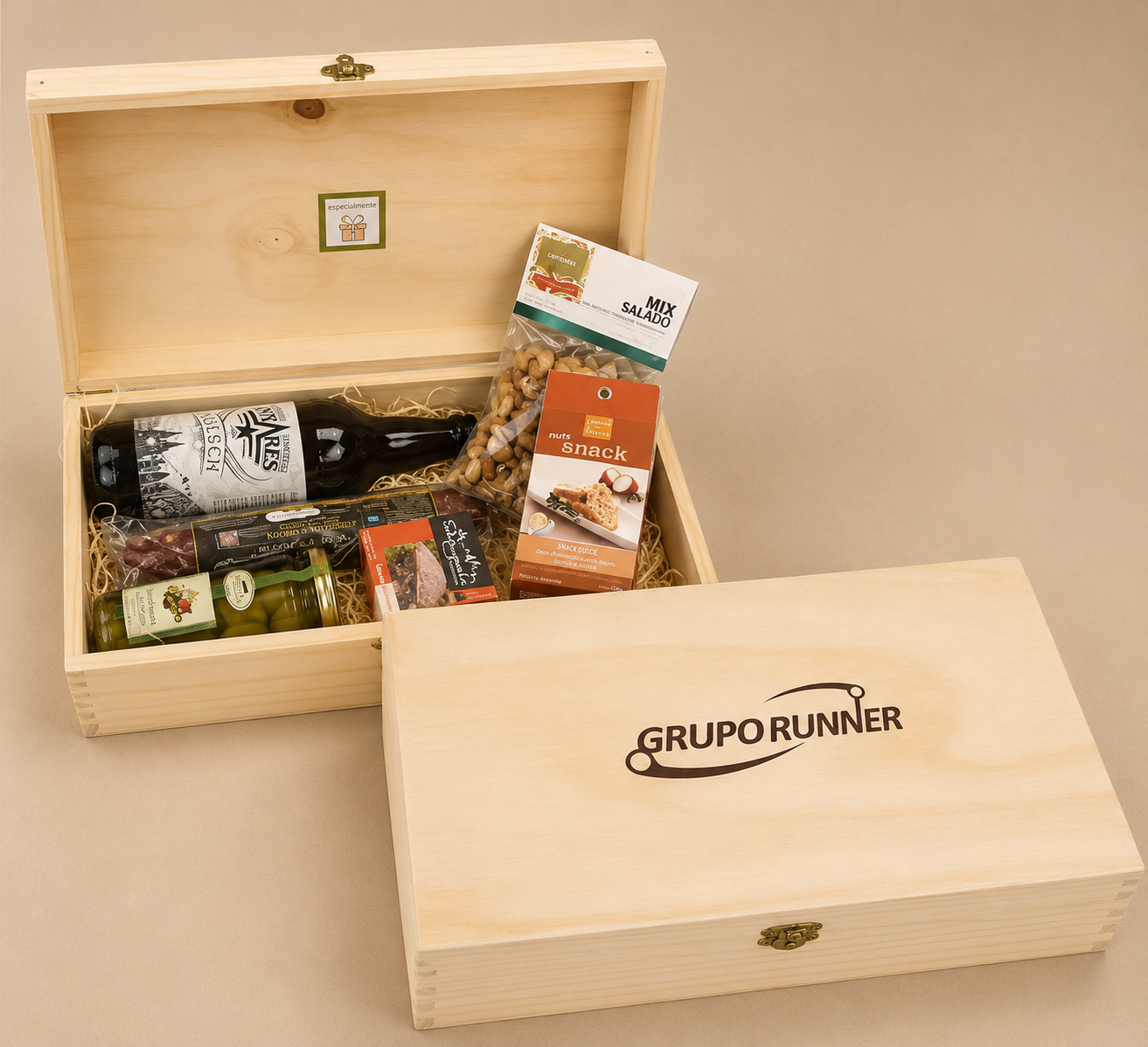 Picada con caja de madera para Grupo Runner