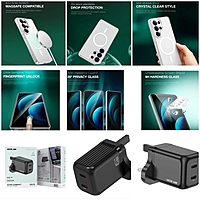 Green Lion 3-in-1 S26 Ultra Bundle: Privacy Glass + MagSafe Case + 45W GaN Charger