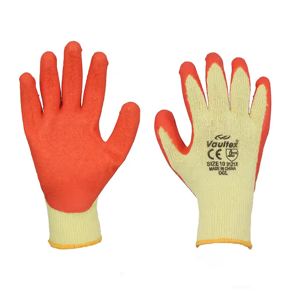 Latex Coated Gloves Orange / Blue
