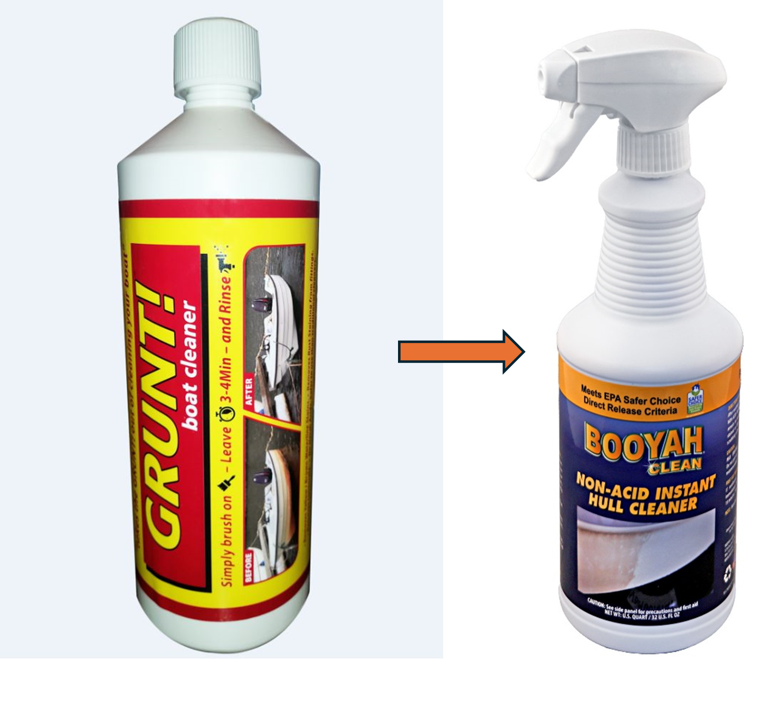 GRUNT 500ML IS NO LONGER STOCKED, WE'VE UPGRADED TO BOOYAH CLEAN (1L) - NON ACID BASED. IT COMES WITH A TRIGGER SPRAY AND IS BETTER FOR THE ENVIRONMENT