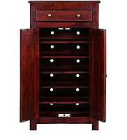 Solid Wood Tower Shoe Rack | Wooden Shoe Cabinet with Drawer & Doors Solid Wood Tower Shoe Rack | Wooden Shoe Cabinet with Drawer & Doors