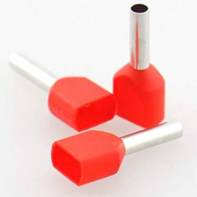 Bootlace Ferrules Twin 6 mm  Red