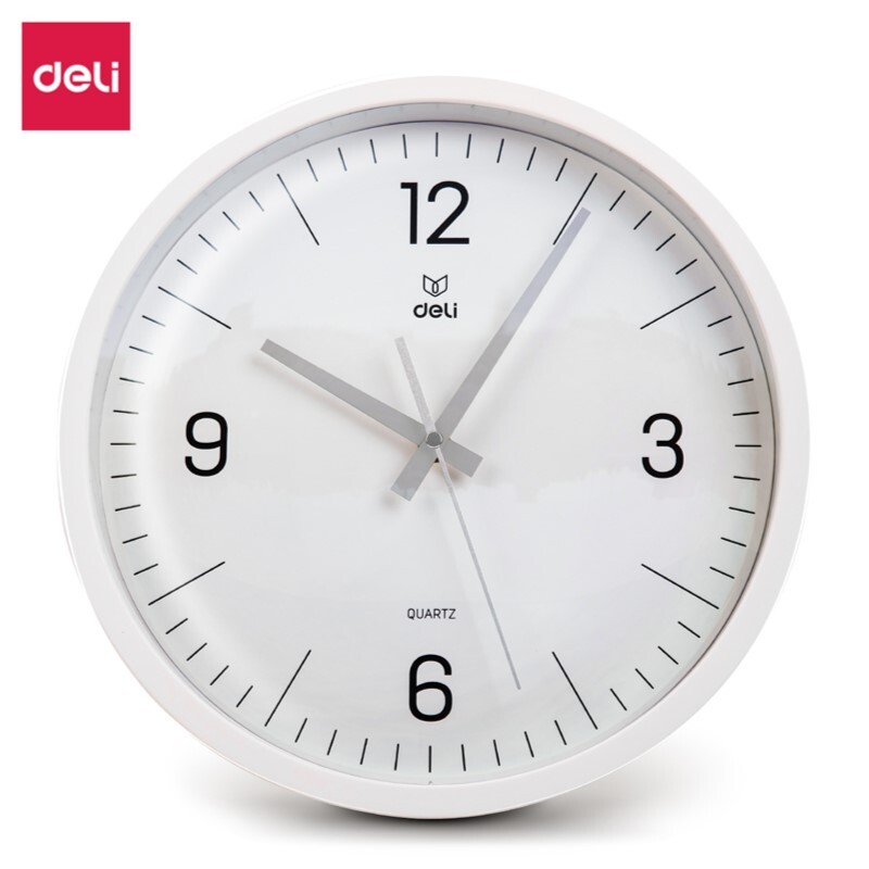 DELI 9005S-WH WALL CLOCK WHITE 31CM DIA.