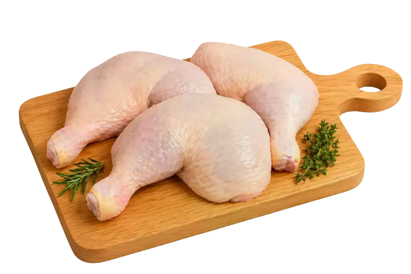 Pierna y muslo de pollo con piel