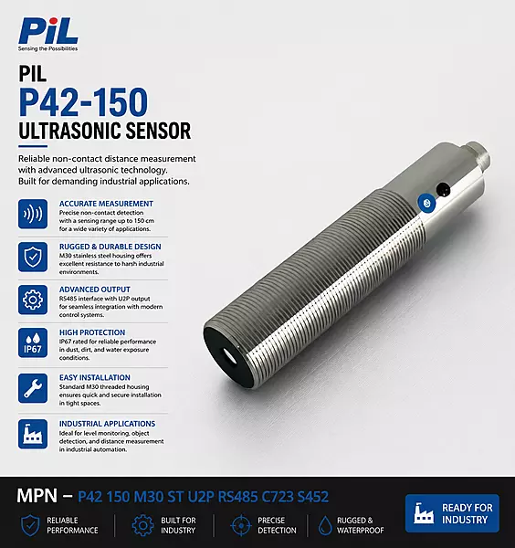 PIL Ultrasonic Sensor P42-150-M30-XXX-S452