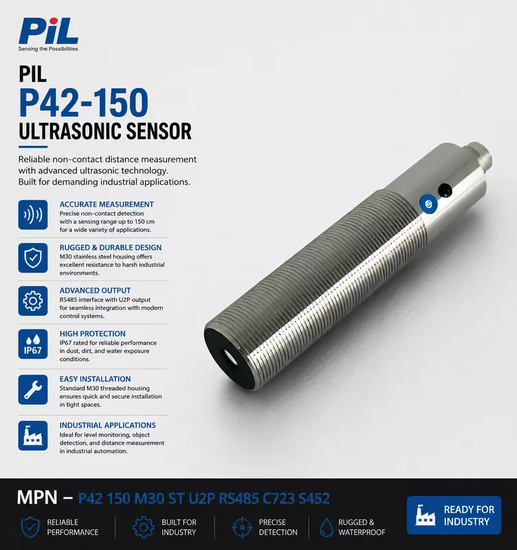PIL Ultrasonic Sensor P42-150-M30-XXX-S452