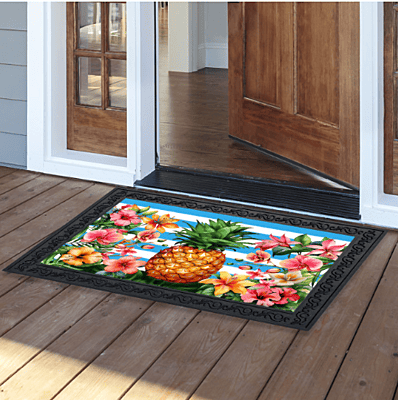 Pineapple and Stripes Doormat