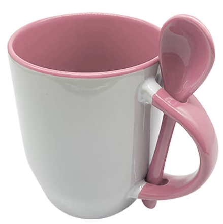 Mug Ceramic with Spoon, 350ml