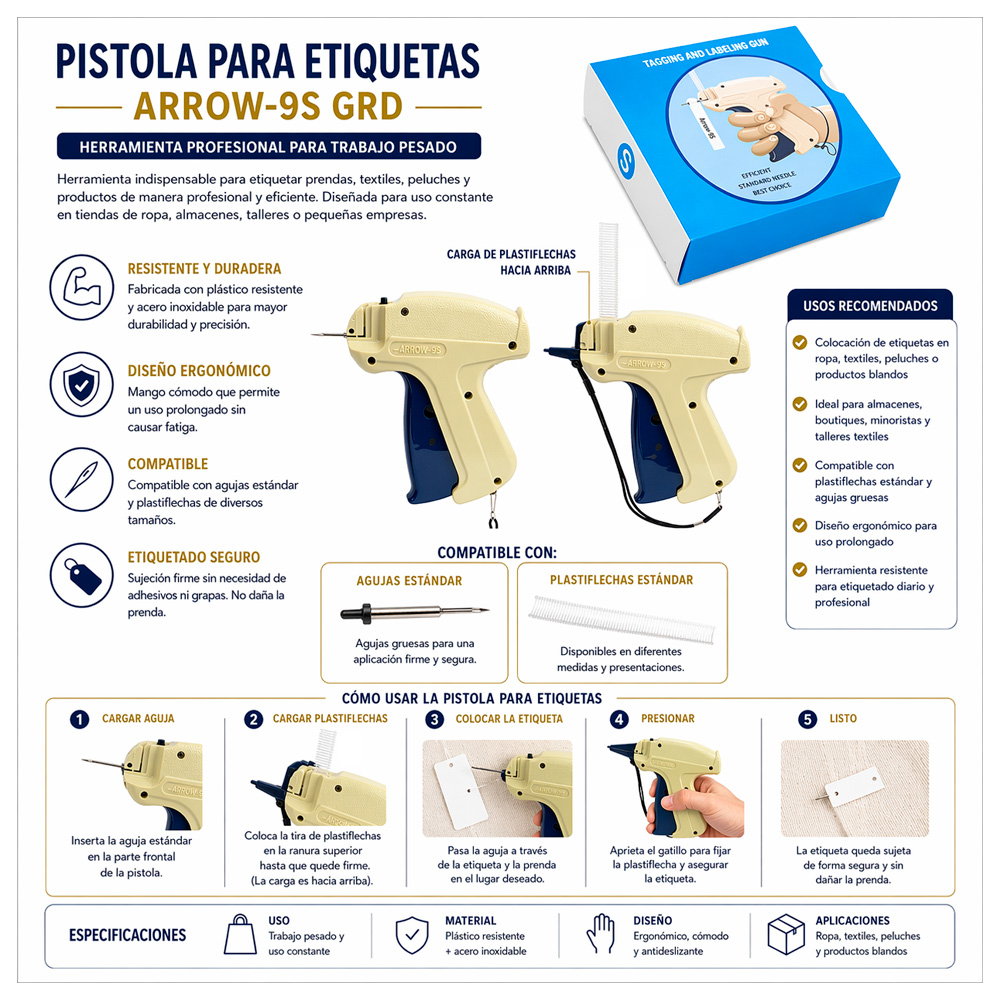 Pistola Plastiflecha Arrow-9S Grd Unidad