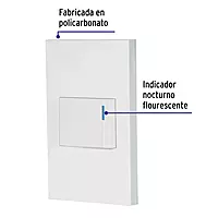 Placa armada 1 interruptor de 3vías, 1.5mód, Española,blanco - PA-APSE15-EEB / 45600