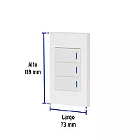 Placa armada 3 interruptores 1de 3vías,1 mod,Española,blanco - PA-APTR-EEB / 45606