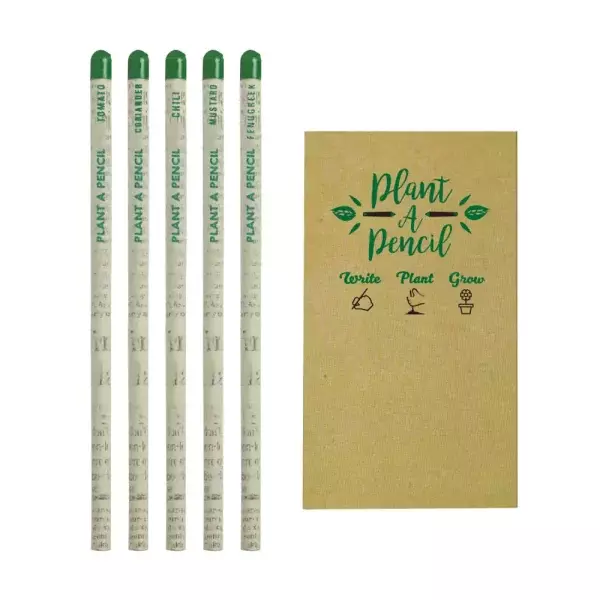 Plantable A Pencils Set Seeds Tomato Coriander Chili Mustard Fenugreek